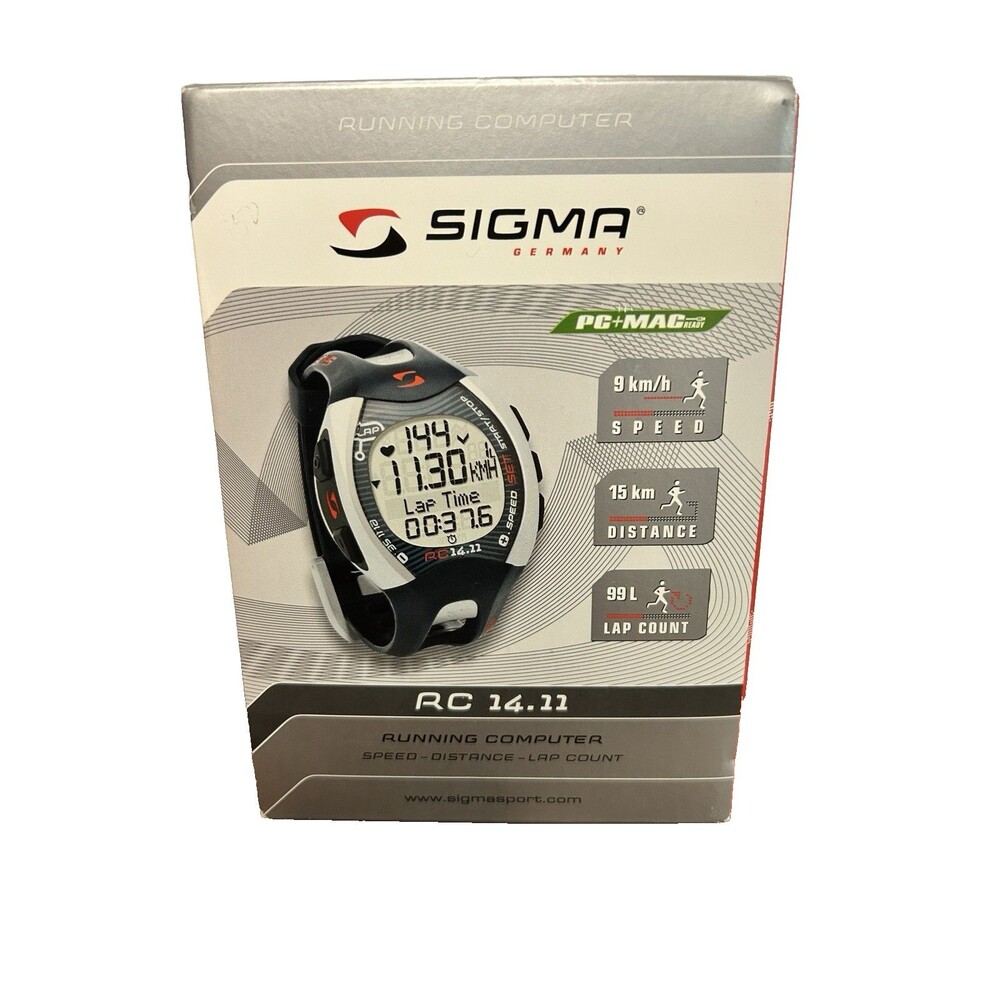 Sigma RC 14.11 Running Computer Kit Grey Tracks Avg Speed, Heart Rate +More NIB